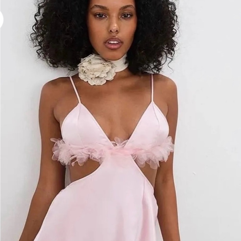 NWT For Love & Lemons Floral Trim Slip Dress.  Size Small